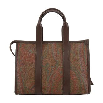 Etro Tassen, Dames, Bruin, ONE Size, Katoen, Top Handle Bauletto S Arnica 26x 19x 12,5