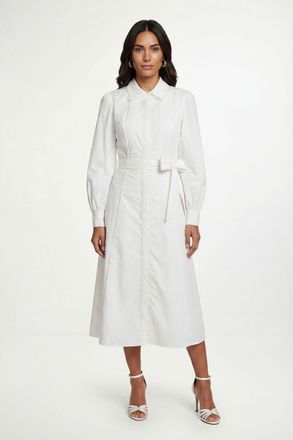 Wallis Womens Cotton Lace Detail Shirt Dress - White - Size 20 UK