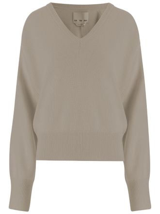 SA SU PHI Sand Beige Cashmere V-Neck Sweater