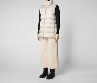 Save The Duck Quilted And Insulated Vest In Rainy Beige