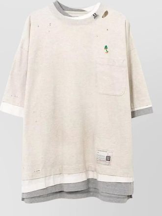 Miharayasuhiro layered hem t-shirt chest pocket detail
