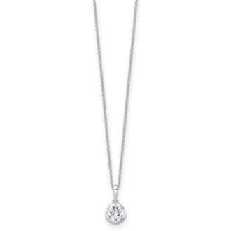 Diamond2Deal 14k White Gold 3/4 Ct Lab Grown Diamond Solitaire Pendant Necklace 18 Clarity VS, Color D-E