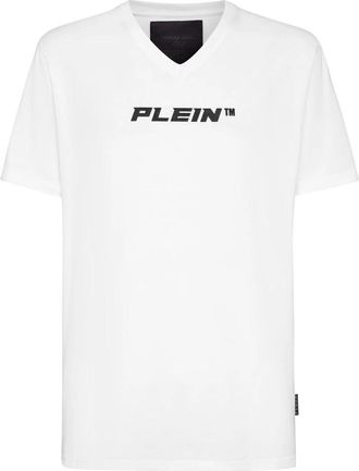 Philipp Plein T-shirt V-Neck SS - Heren - T-shirts - Wit - 2XL - Katoen - Tops
