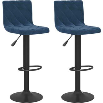 vidaXL Taburetes De Cocina 2 Unidades Terciopelo Azul Vidaxl