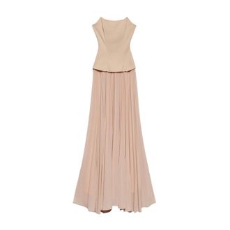 Aniye By Gowns, female, Beige, Size: XS Longuette Dress