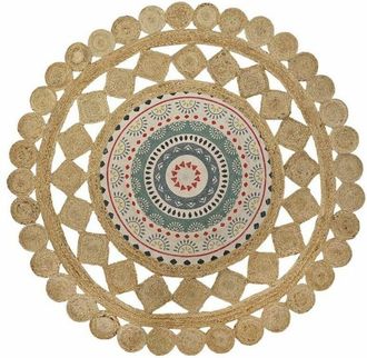 DKD Home Decor Alfombra Dkd Home Decor Marr&oacute;n Multicolor (150 X 150 X 0,75 Cm)