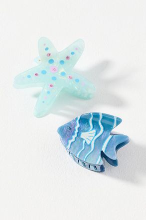 Frasier Sterling Summer Claw Clips, Set of 2