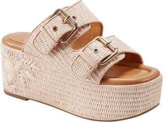 Marc Fisher Poppy Leather-Trim Sandal