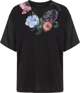 Maison Margiela Black Floral Crew Neck T-Shirt