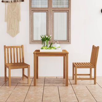 vidaXL Conjunto De Comedor De Jard&iacute;n De 3 Piezas 80x80 Cm De Madera Maciza De Teca Vidaxl