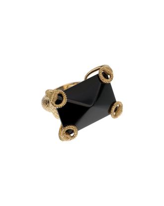 Gucci 18K 26.00 ct. tw. Onyx Horsebit Cocktail Ring (Authentic Pre-Loved)