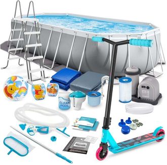 OEM Piscina De Jard&iacute;n Con Estructura 610 X 305 X 122 Cm 21 En 1 Intex 26798 + Patinete Gratis