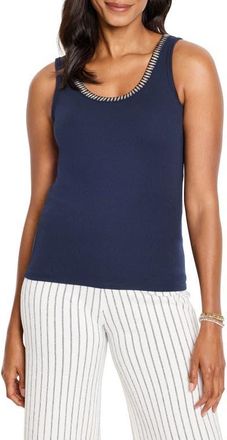 Nic+Zoe Shimmer Trimmed Tank in Dark Indigo at Nordstrom, Size Xx-Large