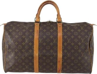 Louis Vuitton Pre-owned Weekend Bags, female, Brown, Size: ONE SIZE Pre-owned Vintage Monogram Keepall Travel Bag
