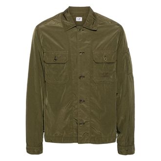 C.P. Company Grijze Nylon Overshirt met Lange Mouwen - Heren - Zomerjassen - Grijs - 2XL - Nylon - Jassen