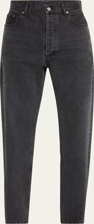 Saint Laurent Mens Loose-Fit Faded Denim Jeans