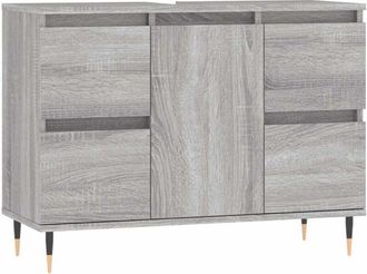 vidaXL Mueble De Ba&ntilde;o Madera De Ingenier&iacute;a Gris Sonoma 80x33x60 Cm Vidaxl