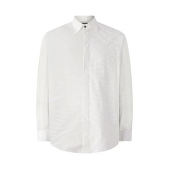 Roberto Cavalli Silk Shirt With Tiger Skin Print - male - Roberto Cavalli - Casual Shirts - White - M - Shirts