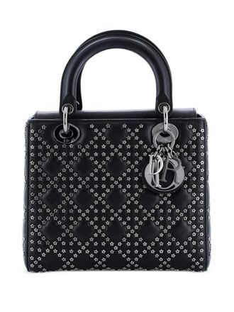 Dior Lady Dior Bag Cannage Lucky Star Studded Lambskin Medium satchel - Nero