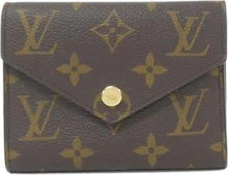 Louis Vuitton Marron Coated Canvas Wallet (Tri-Fold) (Pre-Owned)