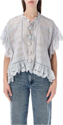 Isabel Marant Blouses, female, Blue, Size: M Payton Top