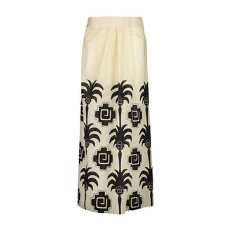 Johanna Ortiz Rokken, Dames, Beige, S, Katoen, Natures Patterns Midi Rok