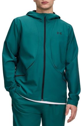Under Armour UA Unstoppable Woven Full Zip Hoodie in Rack Green at Nordstrom, Size Xx-Large