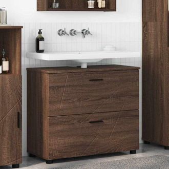 vidaXL vidaXL Mobile da Bagno con cassetto Rovere Marrone 76,5 x 35 x 64 cm