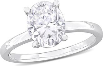 Delmar Sterling Silver Oval Moissanite Solitaire Ring in White Silver at Nordstrom Rack, Size 7