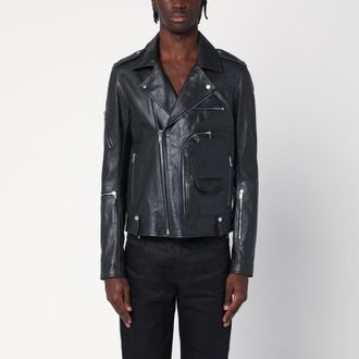 Rick Owens Black leather biker jacket