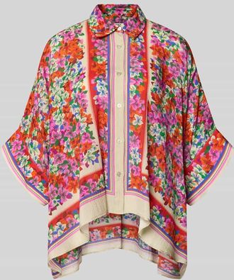 Essentiel Oversized Hemdbluse aus Viskose-Seide-Mix Modell JIRT in Rot, Gr&ouml;&szlig;e 1