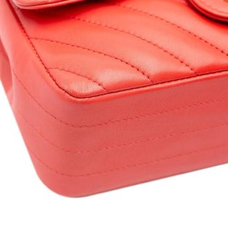 Chanel Hobo Bags - 2019 Mini Rectangular Classic Chevron Lambskin Sin - Gr. unisize - in Rot - für Damen