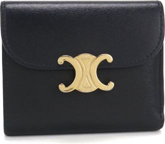 Celine Black Leather Wallet (Tri-Fold) (Pre-Owned)