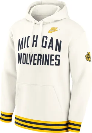 Nike Michigan Legacy Nike Mens College Pullover Hoodie in Brown | 02K30K9KMWV-RZ7