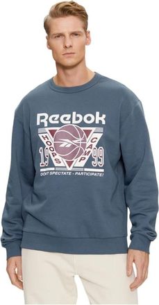 Reebok Basketball Regular Fit Sweatshirt - Heren - Sportshirts - Blauw - M - Katoen - Fitness