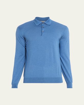 Fioroni Cashmere Mens Cotton-Cashmere Polo Shirt