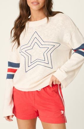 PJ Salvage Star Spangled Summer Sweater in Ivory at Nordstrom, Size X-Large