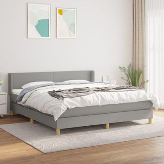 vidaXL Vidaxl - Cama Box Spring Con Colch&oacute;n Tela Gris Claro 160x200 Cm