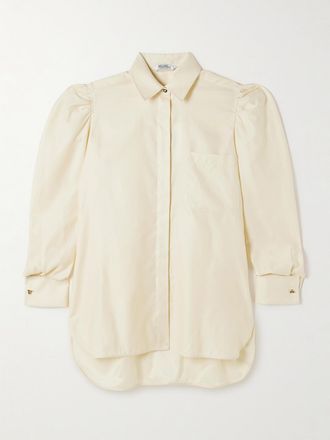 Max Mara Camicia In Cotone Con Arricciature Faraday - Avorio