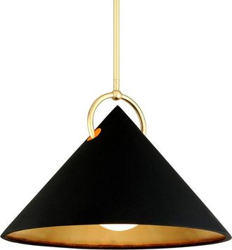 Hudson Valley Lighting Charm 1 L&aacute;mpara Colgante Pan De Oro Y Negro, Vidrio