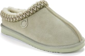 Dearfoams Fireside by Dearfoams Mens Grafton Genuine Shearling Clog Slipper with Taping