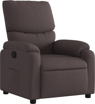 vidaXL Sillón reclinable de tela marrón oscuro Vidaxl