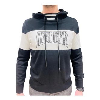 Iceberg Hoodies, male, Black, Size: M Maglia con cappuccio