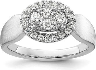 Diamond2Deal 14k White Gold Lab Grown Diamond Engagement Ring 1/2Ct Clarity- VS Color- G-H