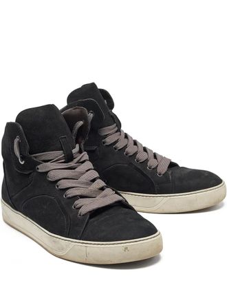 Lanvin suede hi-top sneakers - Black
