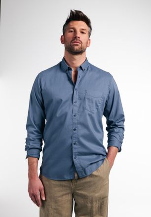 Eterna Langarmhemd ETERNA MODERN FIT, Herren, Gr. XXL, US-Gr&ouml;ssen, blau (denim), 70% cotton, 30% Lyocell, tailliert, Manschette, Hemden Langarmhemd