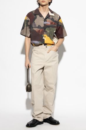 J.W.Anderson Trousers With Logo, Mens, Beige