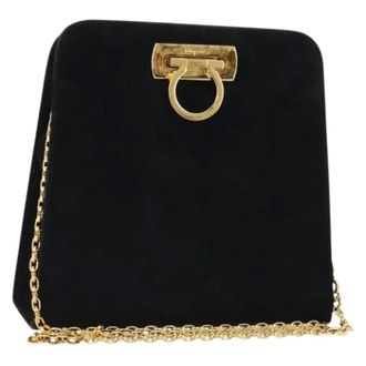 Ferragamo Pre-owned Cross Body Bags, female, Black, Size: ONE SIZE Pre-owned Suede Shoulder Bag