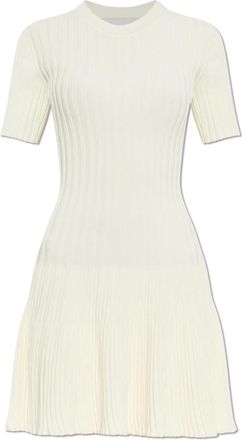Ami Gebreide Mini Godet Jurk - Dames - Kleedjes - Beige - L - Leer - Kleedjes