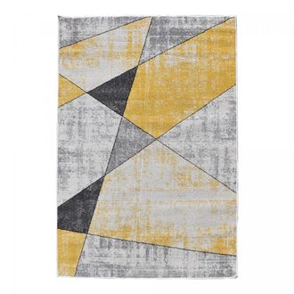 Un amour de tapis Alfombra de salón tejida redondeada, amarillo 200x280